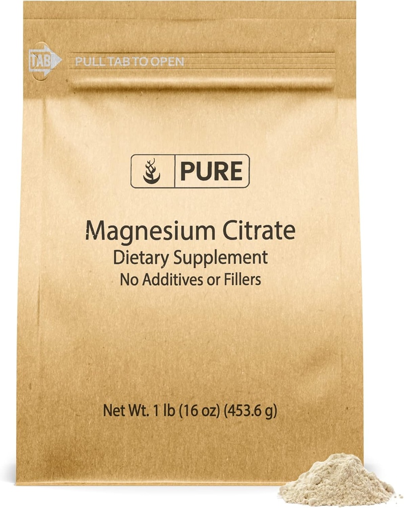 Pure Original Ingredients Magnesium Citrate (1lb) Magnesium Supplement, Unflavored, Dissolves Easily