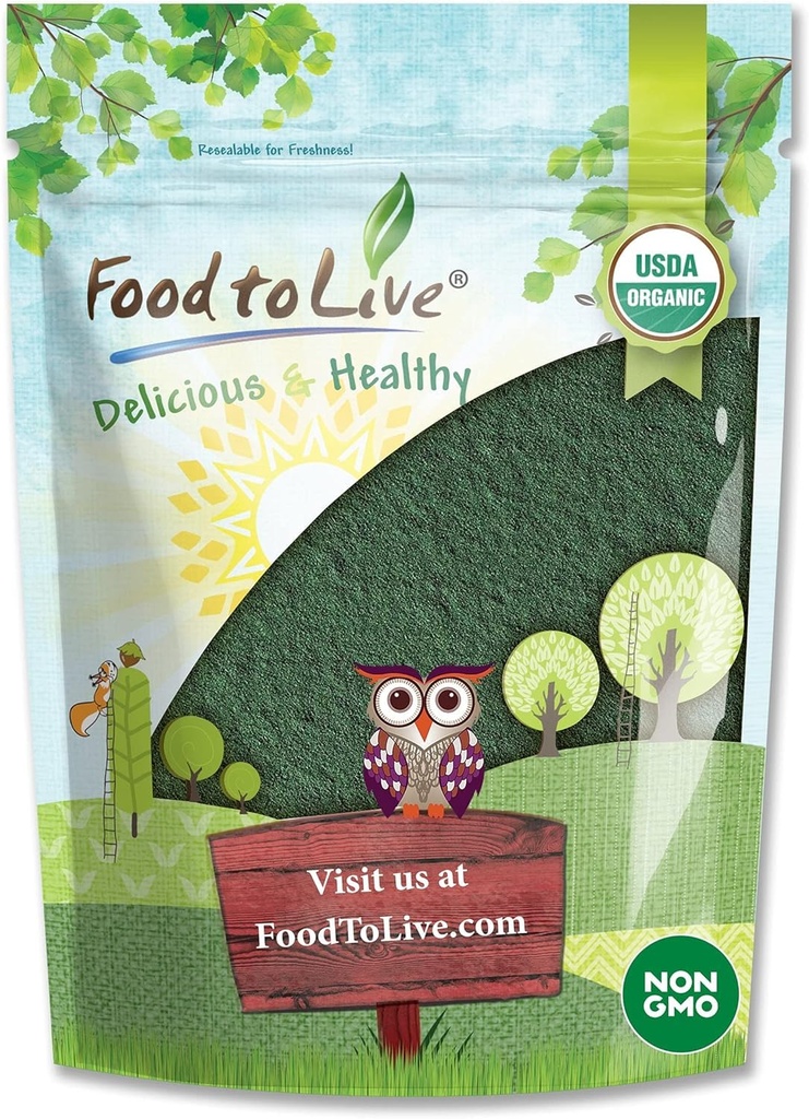 Yiyecek to Live Organic Chlorella Toz, 4 Ounces – Non-GMO, Kosher, Raw Green Algae, Vegan Superfood, Bulk, Pure Vegan Yeşil Protein, Vitaminler ve Mineraller için Zengin, İç Hücreler için Büyük, Kırık Hücre Duvarlar, Büyük