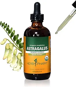 Herb Pharm Certified Organic Astragalus Liquid Extract for Immune System Support - 4 Ουγγιά