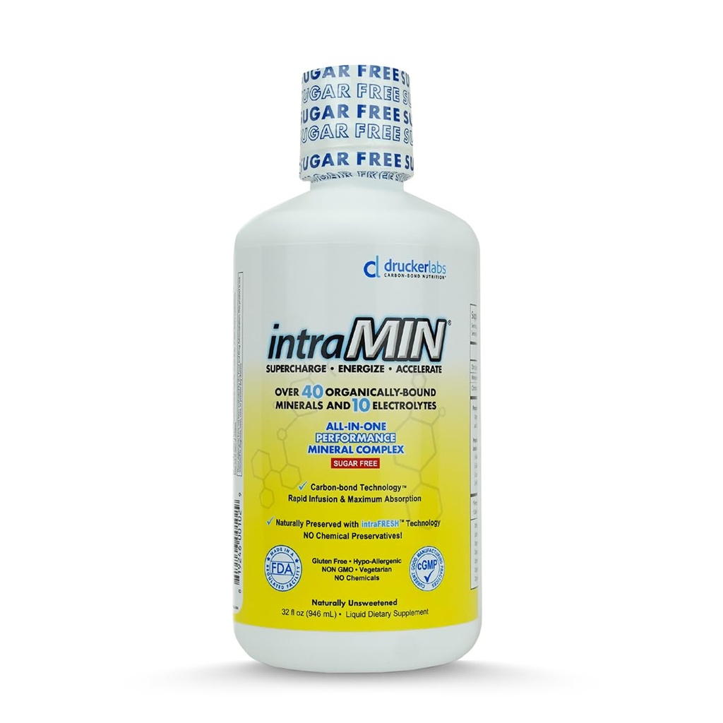 Drucker Laboratuvarlar - Erkekler için Organik Sıvı Mineraller Tamam, Kadınlar, Çocuklar, Immune ve Kas Desteği, GMO, Gluten Free, Vegan, Electrolytes, Sugar Free (32 oz.,Unflavored)