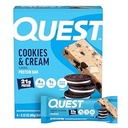 Quest Nutrition Cookies & Cream Protein Bars, 21g Protein, 4g Net Carbs, 1g Sugar, Gluten Free, Keto Friendly, 4 Count
