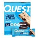 Quest Nutrition Cookies & Cream protein Bars, 21g protein, 4g Net Carbs, 1g Sugar, Gluten Free, Keto Friendly, 4 Count Count Count
