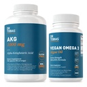 Dr. Tobias AKG Supplement & Vegan Omega 3 Algae Oil, AKG, EPA & DHA, Vegan, Gluten-Free, Non-GMO