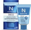 Nervive Pain Relieving Cream, Max Strength Non-Greasy Topical Pain Reliever with Lidoka and Menthol for Toes, Feet, Fingers, Hands, Legs & Arms, 3.0oz