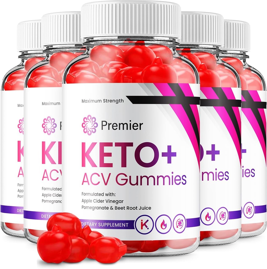 (5 Pack) Premier Keto ACV Gummies - Gelişmiş Formula Premiere Keto Plus ACV Gummies Apple Cider Vinegar Premier ACV Diyetary Supplement Yorumlar Men Women (300 Gummies)