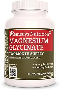Remedy'nin beslenme Magnezyum Glycinate | 1000 mg, 60 Vegan Capsules Diyeter Supplement | Two Moon Supply | Ayrıca Alfalfa Leaf, Watercress & Nettle Leaf