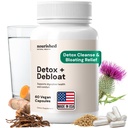 Nourished Natural Health Detox + Debloat - Milk Butle & Dandelion Root Vegan Supplement for Women - Bloating Relief & Digestion Support - 60 Capsules