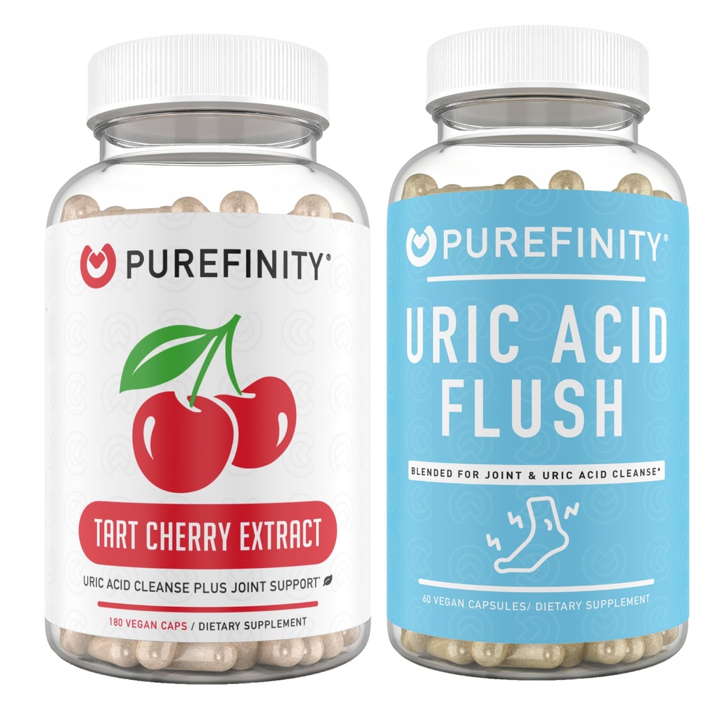 PUREFINITY Uric Acid Flush & Cleanse Κάψουλες + Κάψουλες Εκχυλίσματος Κερασιού Ταρτ