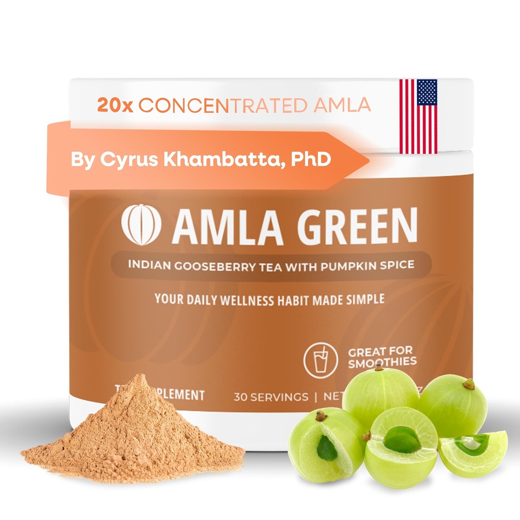 Amla Toz Superfood Supplement with Riley Spice, 20x Ultra Tempd Amla, Cinnamon, Ginger, Nutmeg, Cloves, Allspice, Cardamom, Indian Gooseberries, Riley Spice, 30 Hizmet
