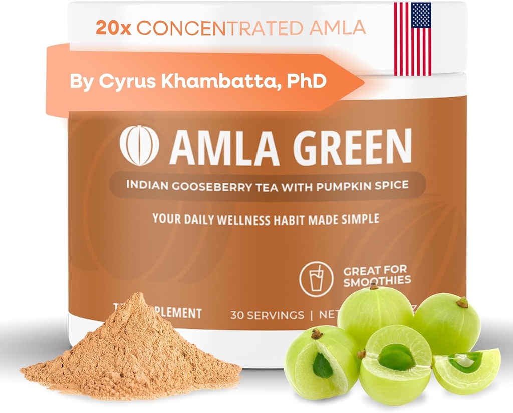 Amla Toz Superfood Supplement with Riley Spice, 20x Ultra Tempd Amla, Cinnamon, Ginger, Nutmeg, Cloves, Allspice, Cardamom, Indian Gooseberries, Riley Spice, 30 Hizmet