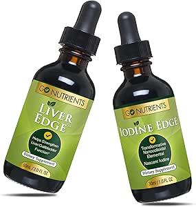 Go Nutrients Liver Edge & Nascent Iodine Supplement | High Potency Liquid Drops - Non-GMO, Gluten-Free Iodine Edge Supplement | Liver Cleanse & Advanced Liver Supplement - Milk Thistle Seed and More