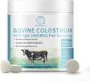 Bovine Colostrum 120 Chewable Tabletler, 2000 mg Colostrum Supplement% 40 IgG, Immune Support, Gut Health, Hair growth, Energy, 100% Grass Fed & First-Milking, Gluten-Free, Soy-Free