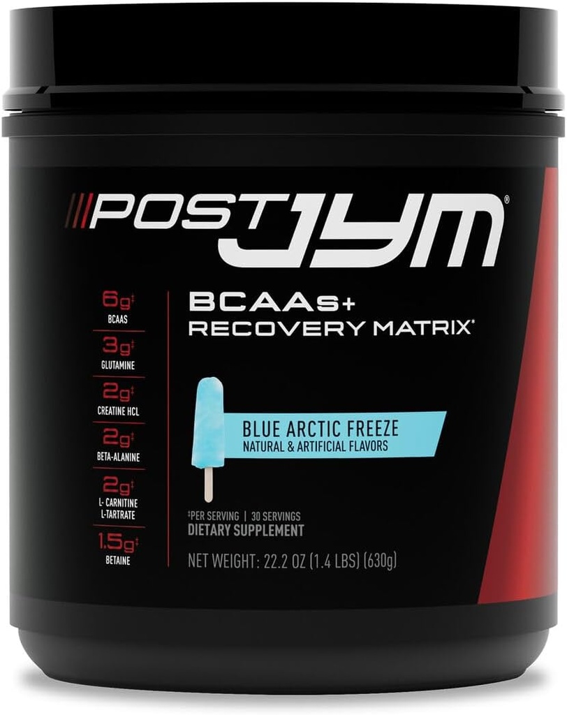 JYM Supplement Science Post JYM Active Matrix Blue Artic Freeze Amino Recovery Toz Kretine HCL, BCAA'nın, Glutamine, Carnitine, Betaine, Taurine for Strength, Repair, Performans 30 Servisler