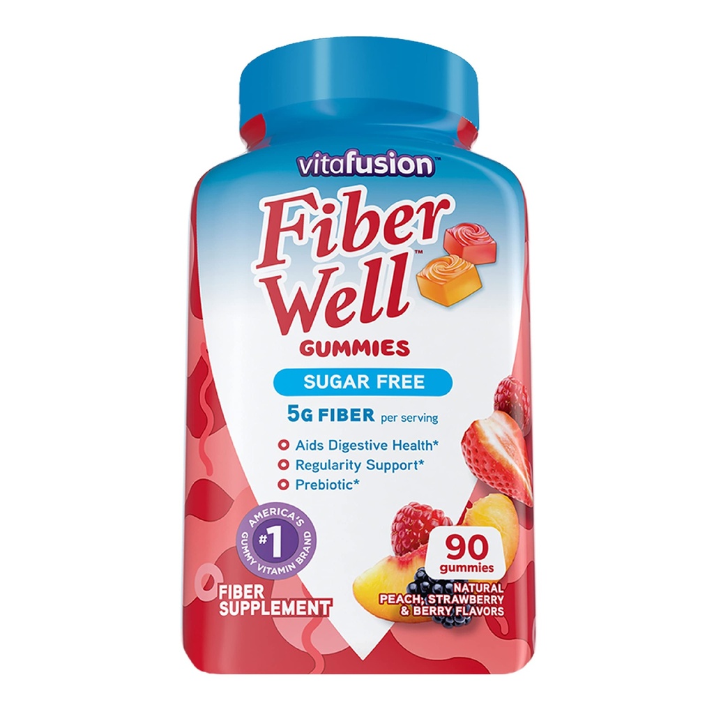 Vitafüzyon Fiber Well Sugar Free Fiber Supplement, 90 Count B12 Gummy Vitamins, 60 Count