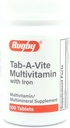 Rugby Laboratories Tab- A- Vite Πολυβιταμίνη με Σιδήρου Multimineral Supplement Βιταμίνη Α, C, D Thiamin Riboflavin Niacin Folate Pantothenic Acid 100 Tablets (Pack of 1)
