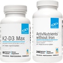 XYMOGEN, Demir (240 Capsules) + K2-D3 Max (60 Capsules) - Enerji ve Mood Destek için Çokvitamin D 5000 IU Capsules + Vitamin K2D3 Max (60 Capsules)