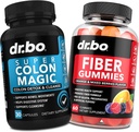 DR. BO Fiber Gummies & Colon Cleanse Συμπληρώματα - Νόστιμο Gummy Prebiotic Fiber Συμπλήρωμα - Super Colon Magic Bowel Movement Υποστήριξη για τον καθαρισμό κόκκων & στομάχου
