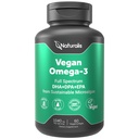 Naturalis Vegan Omega 3 DHA, EPA & DPA Algae | Vegan Society sertifikalı, Sustainable Sourced, True Full Spectrum | 60 Veggie Softgels (Carrageenan Free)