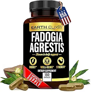 Dünya Elixir Fadogia Agrestis Supplement 900 mg (180 Capsules) - ABD'de Made - 3 Ay Supply - 3rd Parti Test Edildi - Fadogia Agrestis Ekstra - 100% Saf - Fado Aggia Capsules