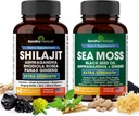 Shilajit Sea Moss Ashwagandha Combo Sche - Black Seed Oil, Turmeric, Rhodiola Rosea, Panax, Reality Supplement | 120 Capsules, Better Than Gummies, | Wear | Seamoss for Men & Women