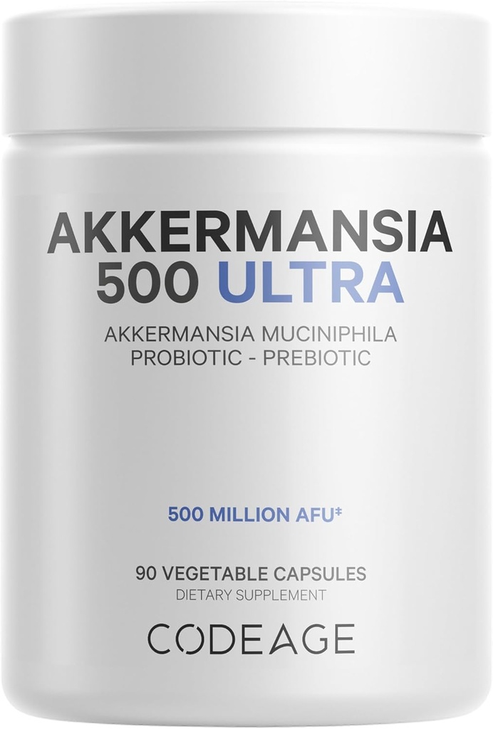 Κωδικοποίηση Akkermansia Muciniphila Probiotic Ultra - High-Potency 500M AFUs Akkermansia Probiotic Supplement - Enhanced Daily Probiotic & Prebiotic, Chicory Inulin - 3-Month Supply - 90 Κάψουλες