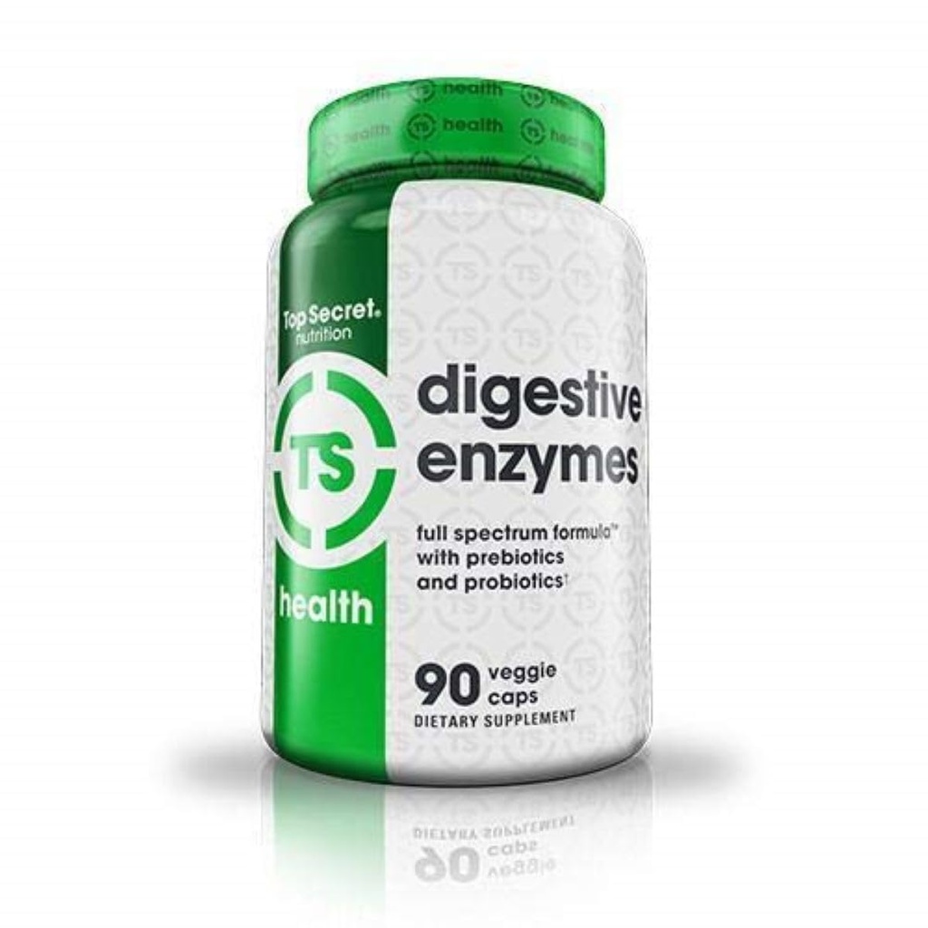 Top Secret Nutrition Digestive Enzymes | Full Spectrum Prebiotics & Probiotics | 10 Enzymes | for Gut Health, Bloating & Nutrient Absorption | 90 Capsules