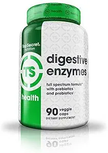 Top Secret Nutrition Digestive Enzymes | Full Spectrum Prebiyotiks & Probiyotiks | 10 Enzymes | Gut Health, Bloating & Nutrient Abxia | 90 Capsules