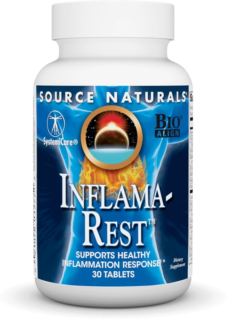 Source Naturals Inflama-Rest - Herbal & Mineral, Turmeric, Boswellia, Ginger, Quercetin - maksimum Stres Yardım ve Rahatlama - 30 Tablet