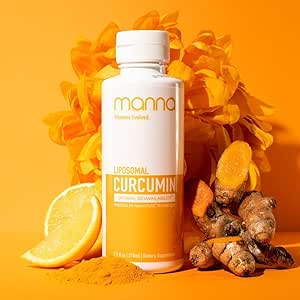 Manna Vitamins Evolved Liposomal Liquid Curcumin for Advanced Absorption Best Turmeric Supplement for Daily Joint & Immune Health Support - Vegan, Non-GMO, 95% Curcuminoids (2 Pack)