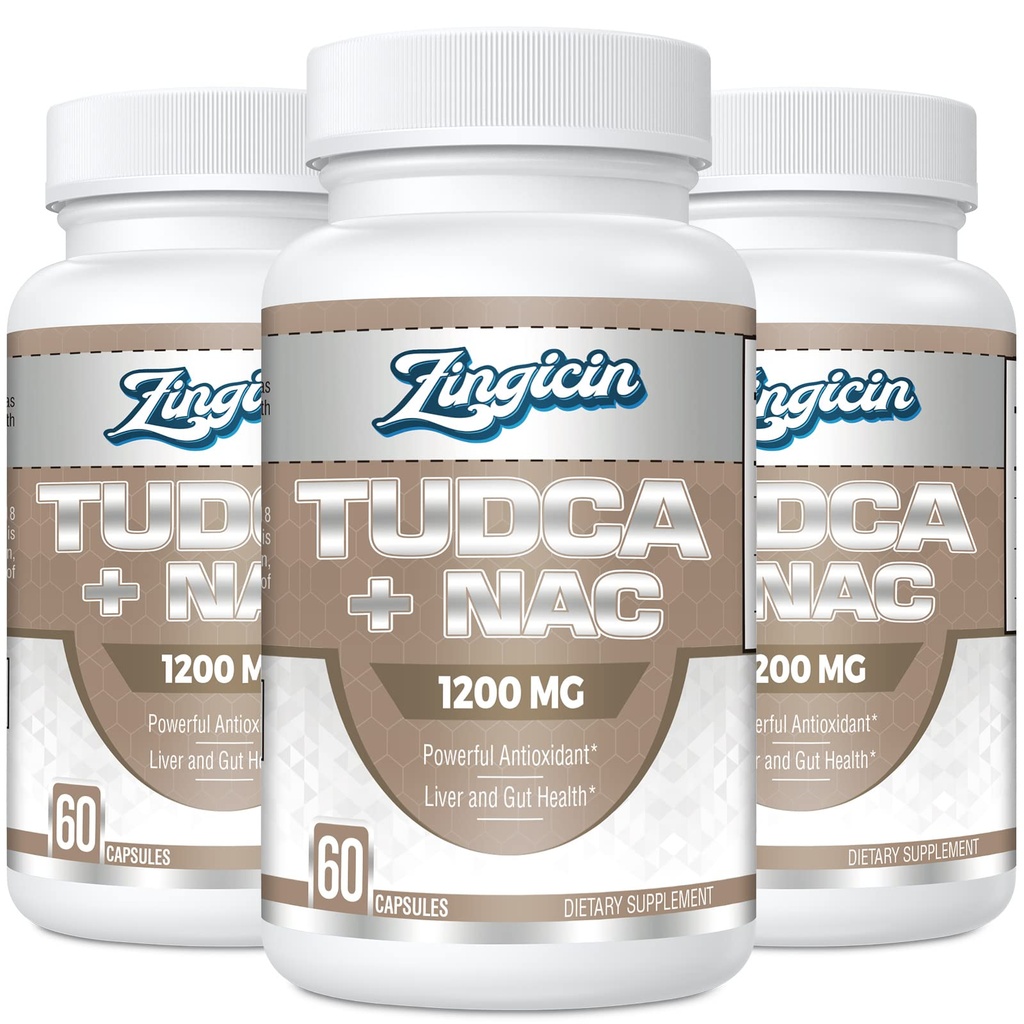 TUDCA with NAC Supplement 1200mg - 180 Capsules,Powerful TUDCA Bile Salt Plus N-Acetyl-Cysteine,Antioxidant Supplements for Liver,Digestion