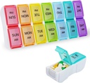 DailyRest Pill Organizer 2 Times a Day, Pill Box 7 Gün, AM PM Pill Case, Detachable Weekly Pill Container, Rainbow See-Through Lids, Travel Portable Medicine Konteyner for Pill/Vitamins/Supplements