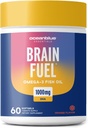 Oceanblue Essentials Brain Fuel – 60ct – Burpless Fish Oil – Συμπλήρωμα υψηλής ισχύος Omega 3 DHA για την υποστήριξη του εγκεφάλου και των ματιών – 1000 mg – Νόστιμη γεύση πορτοκαλιού – 1 μήνας προσφοράς