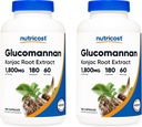 Nutricost Glucomannan 800 mg Per Servis, 180 Capsules (2 Şişe)