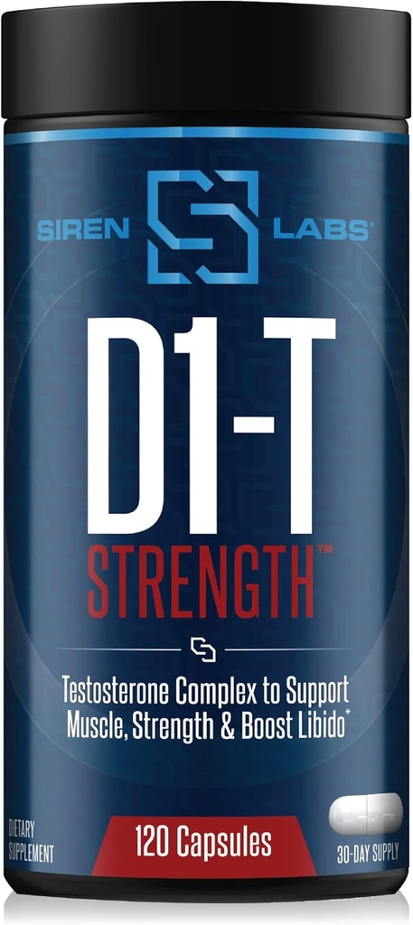D1-T Strength testosteron (28) for Men Mass Winer with D-Aspartic Acid - Monster Muscle Mass-Building - Test Alert Suppression of Estrogen Connection Muscle growth (120 Capsules)