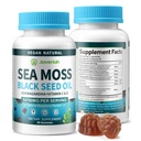 Vegan Ashwagandha Sea Moss Gummies - Μαύρο έλαιο σπόρων, βιταμίνη C&D για ανοσοποιητική υποστήριξη, Digestive, Αντιοξειδωτικό 13 σε 1 Bundle, Θάλασσα Moss Chlorophyl Advanced Formula 2Pack 120 Gummies