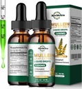 Lungs için 2 Pack Mullein Drops, 1200 mg Mullein Broşürü Lung Cleanse & Detox, Respiratory için Destek, Immune, Digestive System
