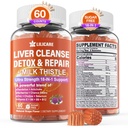 1Pack Milk Butle Liver Detox Gummies, 18-in-1 Liver Cleanse Detox & Tamir Supplement with Berberine, Chicory Root, Turmeric, Artichoke, Dandelion Root, Chanca Piedra, B6 B12 - Sugar Free