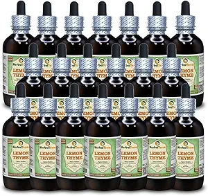Lemon Thyme (Thymus x Citriodorus) Glycerite, Organik kuru Herb Alkol Özgür Sıvı Ekstraksiyon (Brand Name: HerbalTerra, Proudly Made in USA) 20x4 fl.oz (20x120 ml)