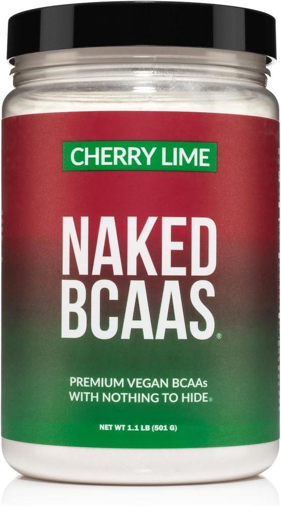 NAKED Cherry Lime BCAAs Amino Asits Toz,% 100 Pure 2:1 Formula, Vegan Branşlı Zincir süzdü Tüm Doğal BCAA Toz Tamamı - 501 Grams, 34 Hizmetler
