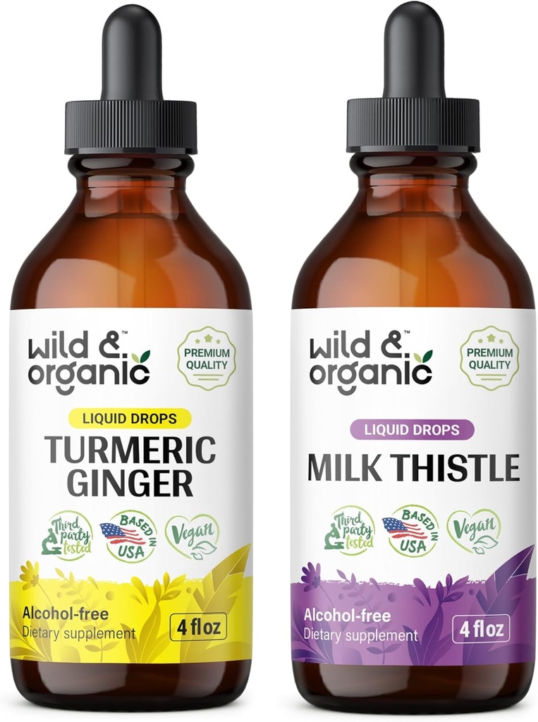 Wild & Organic Turmeric Ginger Tincture 4 fl oz & Milk Butle Tincture 4 fl oz