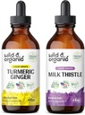 Wild & Organic Turmeric Ginger Tincture 4 fl oz & Milk Thistle Tincture 4 fl oz