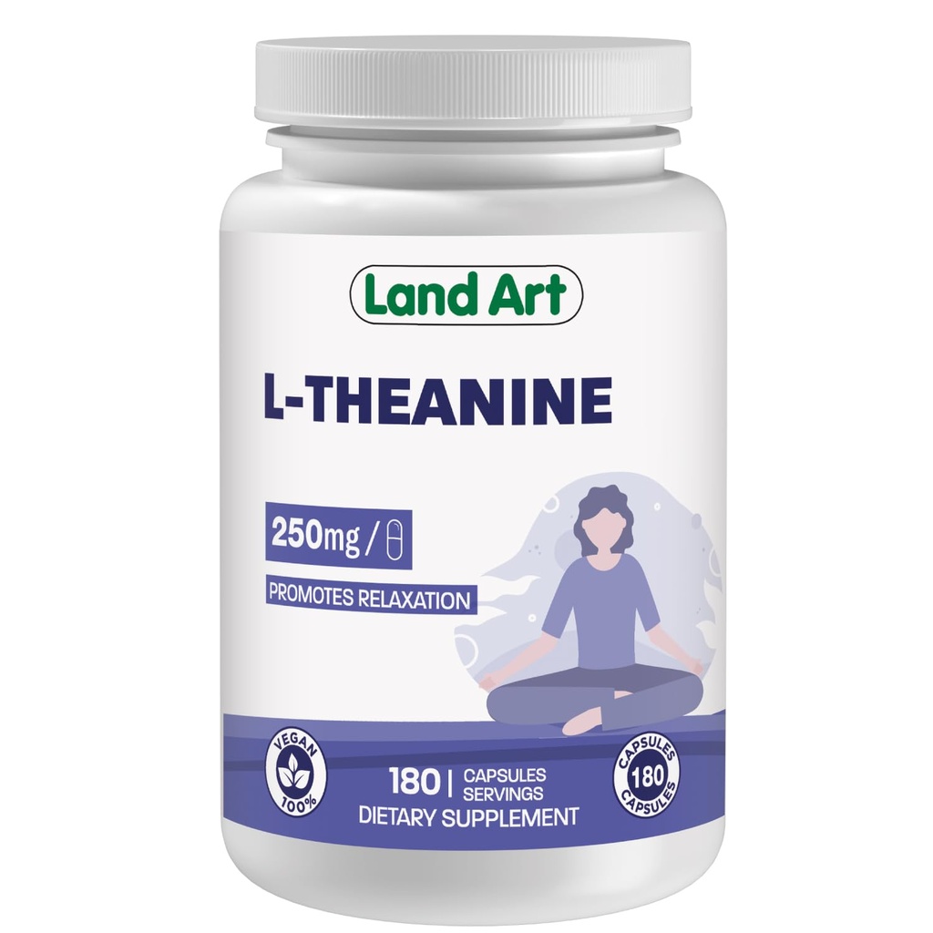 L-Θεανίνη 250mg 180 Vcaps - Μέγεθος Μπόνους - 180 εξυπηρετήσεις - ΥΨΗΛΗ Ικανότητα - Προάγει την χαλάρωση - Vegan
