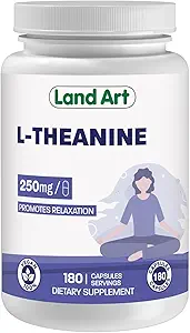 L-Theanine 250 mg 180 Vcaps - Bonus Boyut - 180 Hizmet - Yüksek Potency - Rahatlama - Vegan
