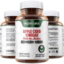 Vegan Laboratuvarlar Apple Cider Vinegar Capsules with The Mother- 180 Vegan Capsules, 1600MG Per Is-% 100 Natural ACV Pills- Supports Health Digestion, Keto, Kilo Management, Detox ve Immune System
