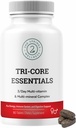 Tri-Core Essentials - 3 A Day Comprehensive Multivitamin Multimineral Kompleksi Probiyotikler, Prebiyotikler, Digestive Enzymes, Mushrooms, Adaptogens ve 45 Meyve ve Sebzeler - 180 Tablet