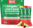 Fungies Electrolyte Drink Mix with Lion's Mane Mushroom & Essential Electrolytes, 24 Çeşitli Paket - Şekersiz Hydration Supplement Toz for Yetişkinler for Brain Health & Focus - Mushroom Supplement