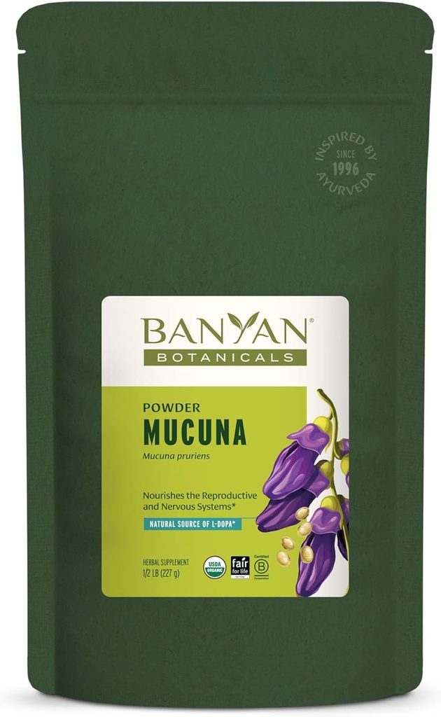 Banyan Botaniks Kapikacchu Toz, 1/2 Pound - USDA Organik - Mucuna pruriens - L-dopa Doğal Kaynağı *