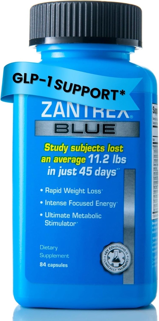 Zantrex Blue Energy & Thermogenesis Boost Energy | Appetite Control için Kilo kaybı Tamam, Calorie Burn ve Destekler GLP-1 Seviyeleri | 84 Capsules