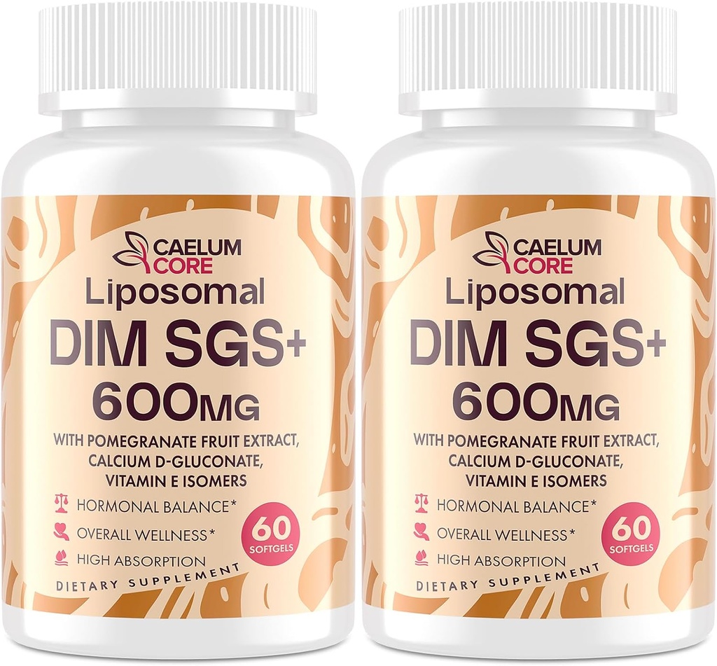 Liposomal DIM SGS Supplement - Συμπλήρωμα ορμονών για γυναίκες & άνδρες, Συμπληρώματα οιστρογόνων Περιέχει Sulforafane Glucosinolate, Βιταμίνη Ε, Ρόδι Φρούτα - Υποστήριξη Detox και Αντιοξειδωτικό (2 Pack)