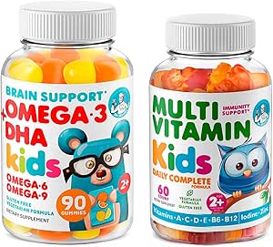 DR. MORITZ Kids Omega 3 Gummies (90 Count) and Kids Multivitamin Gummies Bundle (60 Count,) - για την Παιδική Ανοσολογική Υποστήριξη και τη Συνολική Υγεία